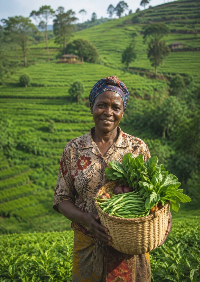 Farmer working in a crop field